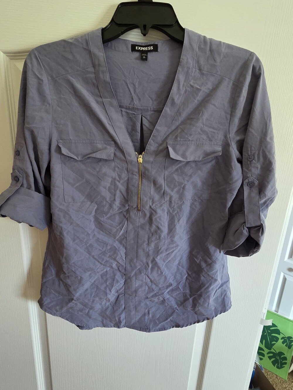 Express Lavender Zip-Front with Chest Pockets